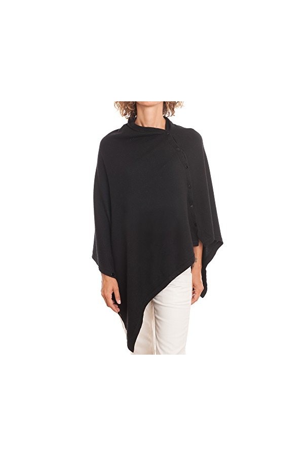 DALLE PIANE CASHMERE - Poncho avec boutons en cachemire mélange - Femme, Couleur: Bleu, Taille unique