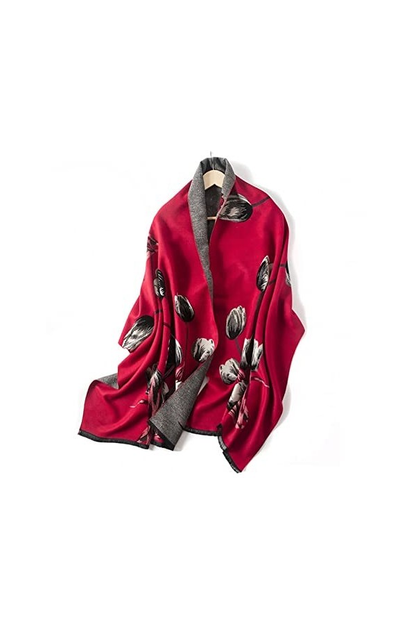 LUCBEI châle grande taille châle à double usage écharpe exquise cadeau épais et chaud pour les femmes, châle de 190 cm coule