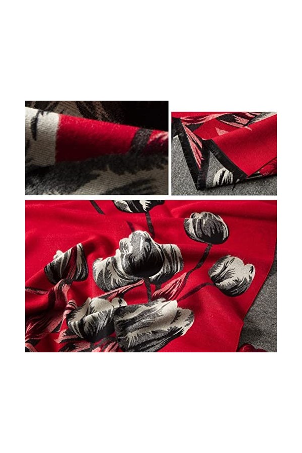 LUCBEI châle grande taille châle à double usage écharpe exquise cadeau épais et chaud pour les femmes, châle de 190 cm coule