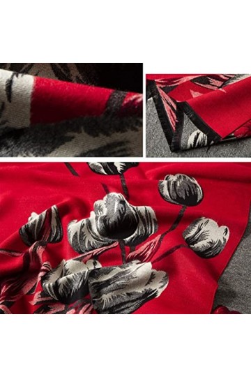 LUCBEI châle grande taille châle à double usage écharpe exquise cadeau épais et chaud pour les femmes, châle de 190 cm coule