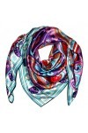 LORENZO CANA Foulard pour la femme – écharpe à la mode de 100% soie pour le printemps et l´été avec les mesures de 110 x 110 