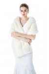 BEAUTELICATE Châle Étole Fourrure Artificielle Écharpe Cape Épaisse De Femme Mariée Demoiselle dhonneur Mariage Soirée Hiver