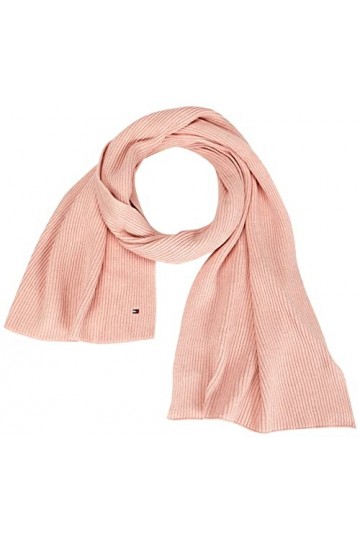 Tommy Hilfiger Essential Flag Écharpe tricotée Foulards, Sepia Pink Melange, Taille Unique Femme