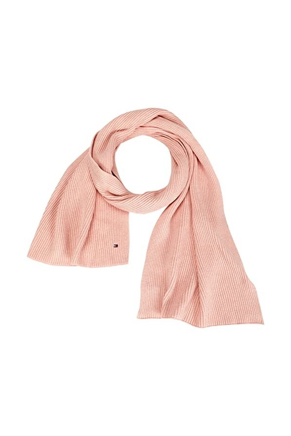 Tommy Hilfiger Essential Flag Écharpe tricotée Foulards, Sepia Pink Melange, Taille Unique Femme