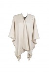 QUEEN HELENA Poncho Manteau dhiver châle enveloppant chaud décontracté élégant femme MT22-1, MT22-1 Beige, Taille unique