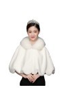Châle en fausse fourrure pour mariée ou demoiselle dhonneur, blanc, taille unique