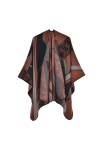 Wvapzxx Poncho Chaud Châle Femme Épaissi Imitation Cachemire Fendu Cape Cardigan Dame Manteau Cape