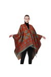 Châle Chaud pour Femmes Cape Poncho Surdimensionnée Cardigan Ouvert Sur Le Devant Pull Couverture Glands Écharpe Manteau, 130