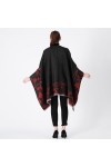 Femmes Châle Poncho Cape Cardigan Ouvert Devant Surdimensionné Écharpe Dhiver Noir Plage Couvrir Vêtements de Plage pour Le 