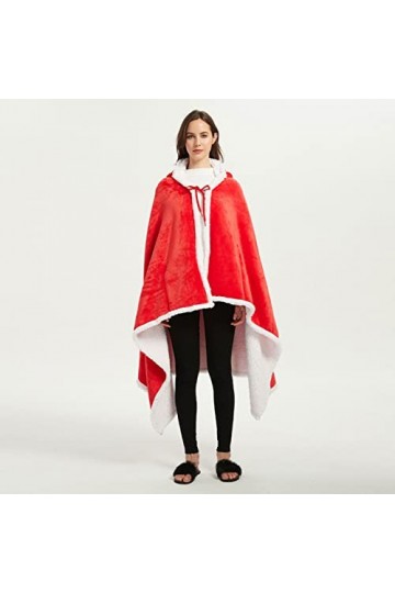 CLEMMO Sweats à Capuche Femme,Couverture châle Sieste,Couverture Portable Adulte,Laine d’Agneau Matériau Fait De,Idéal pour U