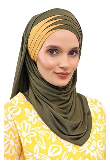 Châle en jersey pour femme en coton - vert - taille unique