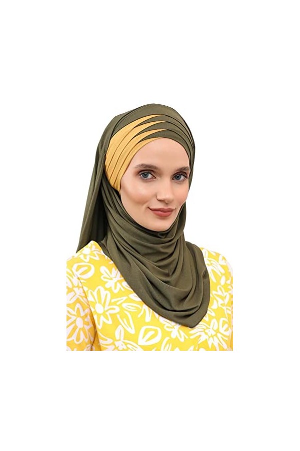 Châle en jersey pour femme en coton - vert - taille unique