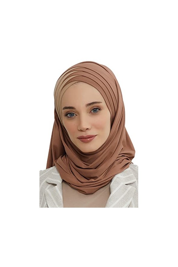 Châle en jersey pour femme en coton - vert - taille unique