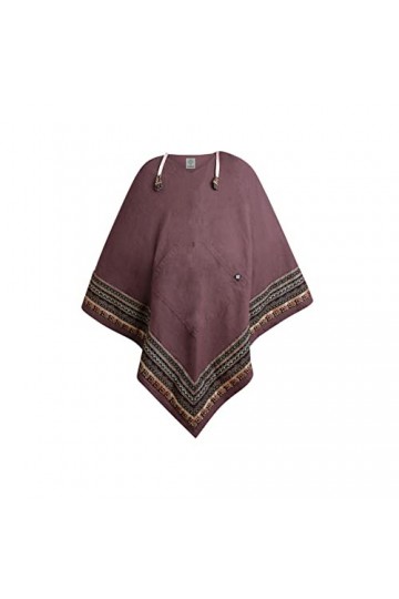 virblatt - poncho femme | 100 % coton | poncho mexicain cape femme chale femme capuche vetement hippie - Mondscheinträumer br
