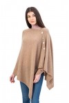 SAOL Poncho en laine dagneau léger pour femme - Taille unique, bleu, taille unique
