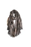 LUCBEI Châle classique à carreaux pour femme Automne et Hiver Écharpe en laine épaisse chaude Mode Polyvalent Châle double us