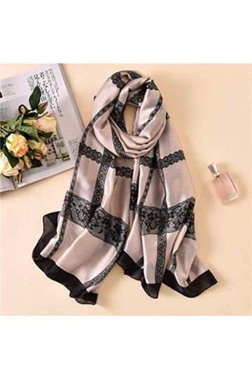 Qualité Foulards en Soie Femmes Bureau Chaud Grands Châles Lady Party Mode Belle Impression Plage Hijab Color : B 