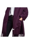 KSQP Couverture en laine cachemire chaud châle pashmina longue et large couverture épaisse douce avec poche écharpes pour hom