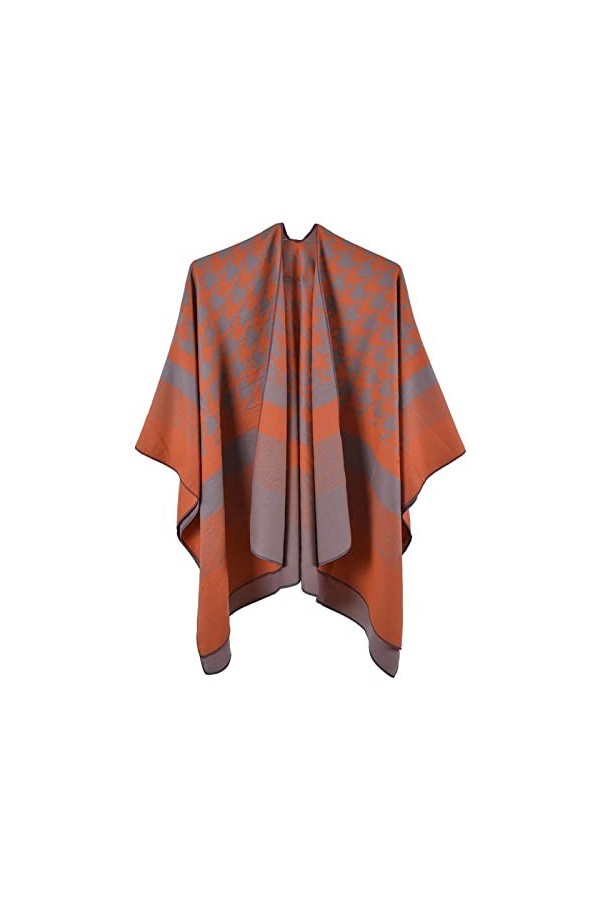 MXDVSN Poncho châle chaud ouvert sur le devant pour femme - Écharpe réversible en tricot coupe-vent - Cardigan long dextérie