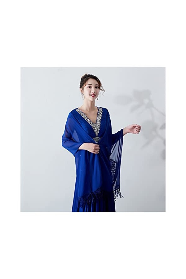 ZZZYW Longue Dentelle Applique Robe de soirée perlée Robe de Mariage châle châle hidal châle Accessoires de fête Color : 1, 