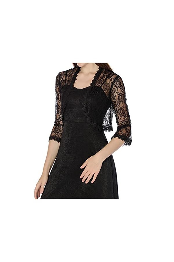 ZZZYW Châle de Dentelle Dames élégante Robe de mariée Cheongsam dîner de châle Accessoires Color : Wine Red, Taille : One Si