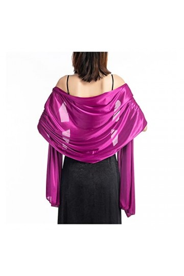 ZZZYW Robe de soirée Châle Femme De Mariage Soik Parti Femme Cheongsam Long Long Décoratif Accessoires 200 * 70cm Color : Pu