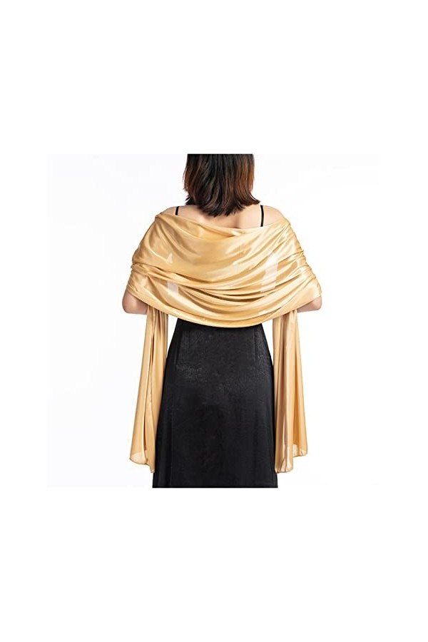 ZZZYW Robe de soirée Châle Femme De Mariage Soik Parti Femme Cheongsam Long Long Décoratif Accessoires 200 * 70cm Color : Pu