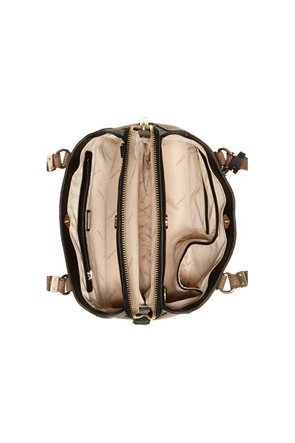 GUESS Lyndi Sacoche pour Petite Amie, Cartable, Sac à bandoulière Femme, Châtaigne Multicolore, Taille Unique