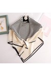 GCC Foulard Carré en Soie à Rayures pour Femme,Printemps 100% Soie Simple écharpe Joker/écharpe Mode Fille Châle,90 * 90cm/35
