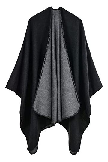 WJPTL Automne Hiver Femmes Châle Double Face Imitation Cachemire Épais Wrap Couverture Écharpe Cardigan Cape Loisirs Voyage C