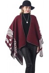 WJPTL Grands châles Chauds à Rayures dhiver pour Femmes Vogue à Tricoter Cardigan à Impression Bicolore Tippet Cadeaux de Va
