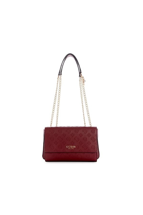 Guess Sirrah Rabat à bandoulière Convertible, Sac Femme, Logo Merlot, Taille Unique