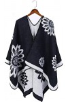 WJPTL Surdimensionné Floral Automne Et Hiver Chaud Poncho Mode Femme Manteau Bicolore Polyester Adulte Châle Écharpe Cadeaux