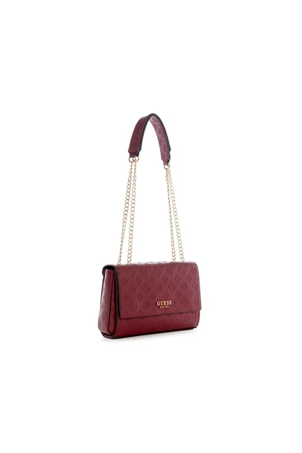 Guess Sirrah Rabat à bandoulière Convertible, Sac Femme, Logo Merlot, Taille Unique