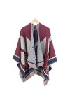 Châle Tricoté Femmes Poncho Imprimé Couverture Cape Manteau Épaissir Manteau dhiver Surdimensionné Manteau De Point Ouvert 