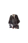 SZWH Pull tricoté châle Veste Femme Automne Hiver extérieur écharpe Cape Plaid Cardigan lâche Cape marée Doux Chaud écharpes