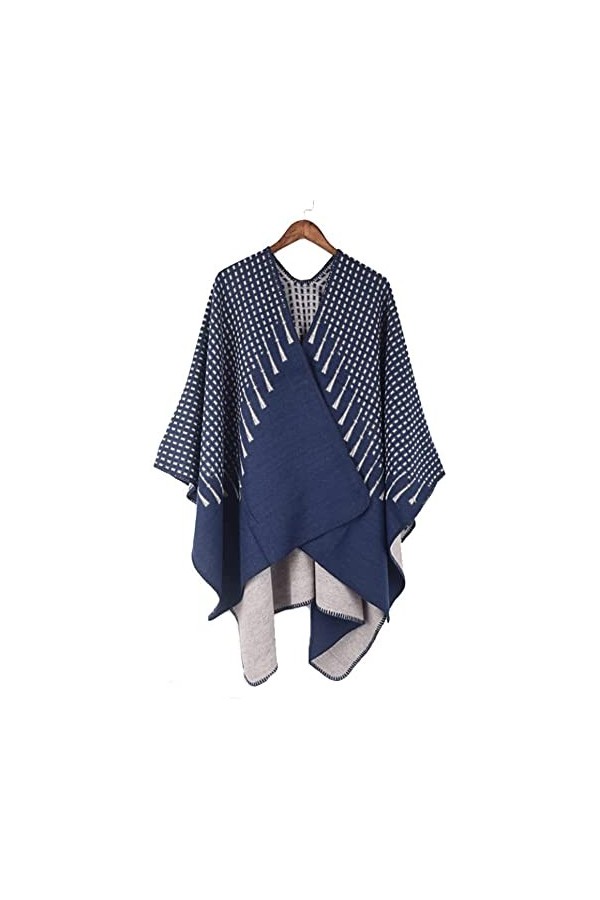 WJPTL Femmes Automne Et Hiver Polka Dot Cape Écharpe Surdimensionné Mode Chaud Châle Cardigan Veste Cadeaux De Vacances