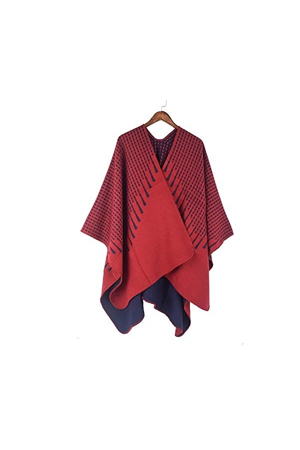 WJPTL Femmes Automne Et Hiver Polka Dot Cape Écharpe Surdimensionné Mode Chaud Châle Cardigan Veste Cadeaux De Vacances