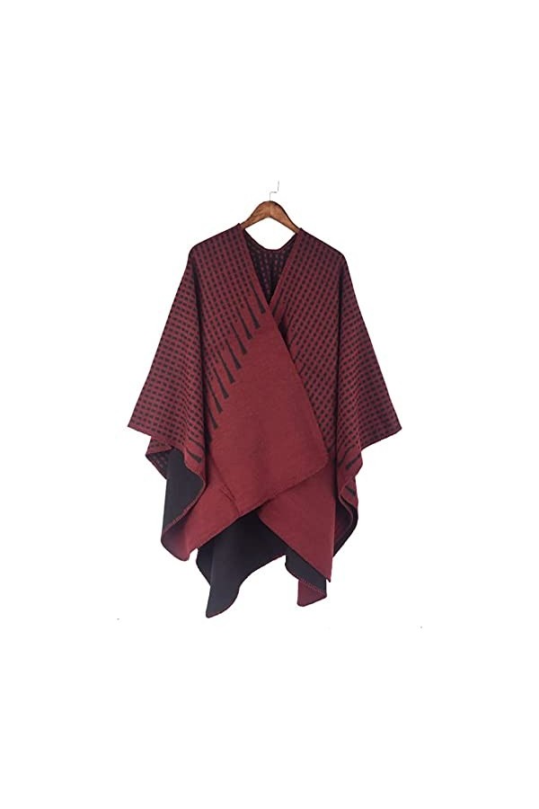 WJPTL Femmes Automne Et Hiver Polka Dot Cape Écharpe Surdimensionné Mode Chaud Châle Cardigan Veste Cadeaux De Vacances