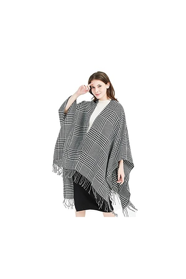 BAILEYU Couverture Décharpe Châle pour Femme Cape de Poncho Surdimensionnée Longue Étole Douce et Chaude pour Grand-mère, Mè