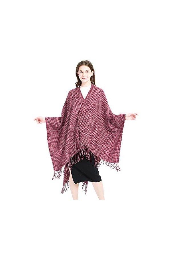 BAILEYU Couverture Décharpe Châle pour Femme Cape de Poncho Surdimensionnée Longue Étole Douce et Chaude pour Grand-mère, Mè