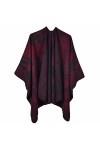 MXDVSN Poncho châle chaud pour femme ouvert sur le devant cape réversible pour femme printemps automne imprimé long cardigan 