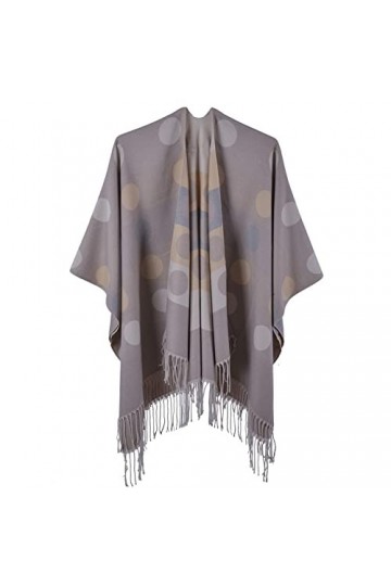 MXDVSN Poncho châle chaud pour femme ouvert sur le devant Écharpe réversible pour femme Printemps Automne Capes Cardigan Mant