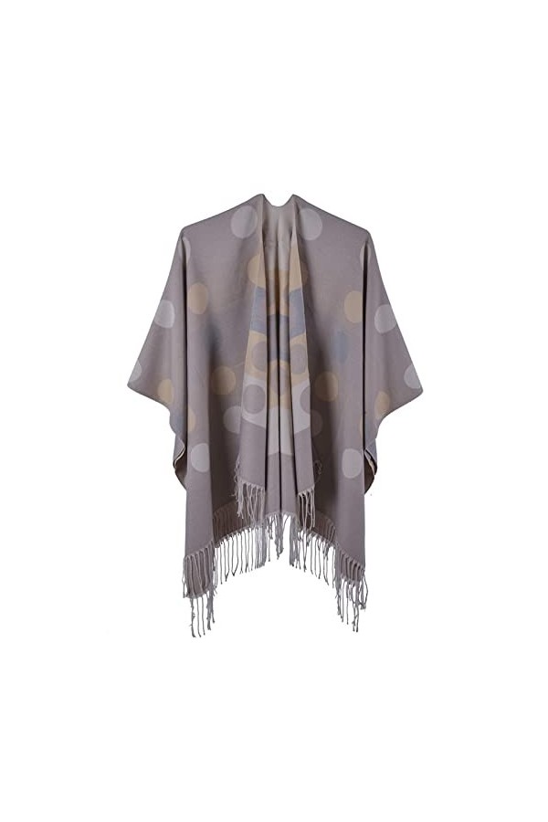MXDVSN Poncho châle chaud pour femme ouvert sur le devant Écharpe réversible pour femme Printemps Automne Capes Cardigan Mant