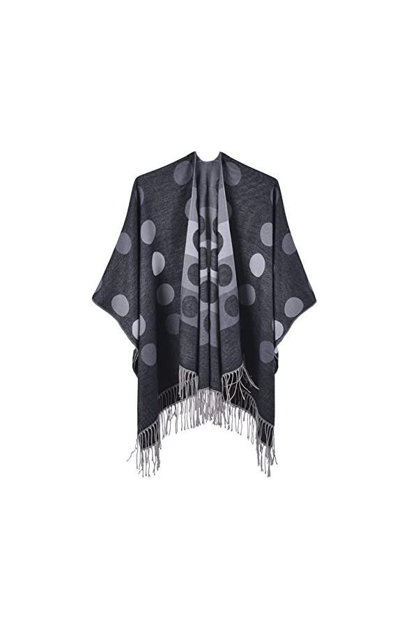 MXDVSN Poncho châle chaud pour femme ouvert sur le devant Écharpe réversible pour femme Printemps Automne Capes Cardigan Mant