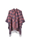 MXDVSN Poncho châle chaud pour femme ouvert sur le devant Écharpe réversible pour femme Printemps Automne Capes Cardigan Mant