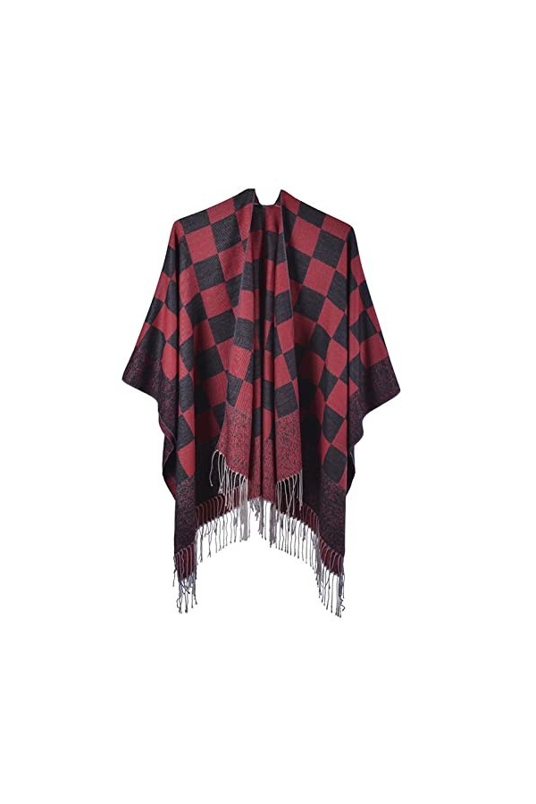 MXDVSN Poncho châle chaud pour femme ouvert sur le devant Écharpe réversible pour femme Printemps Automne Capes Cardigan Mant