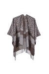 MXDVSN Poncho châle chaud pour femme ouvert sur le devant Écharpe réversible pour femme Printemps Automne Capes Cardigan Mant