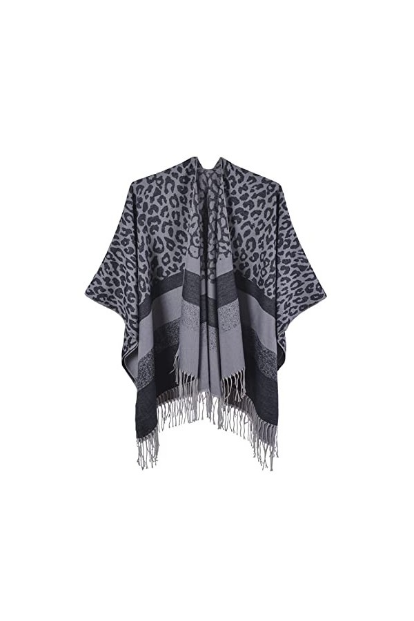 MXDVSN Poncho châle chaud pour femme ouvert sur le devant Écharpe réversible pour femme Printemps Automne Capes Cardigan Mant