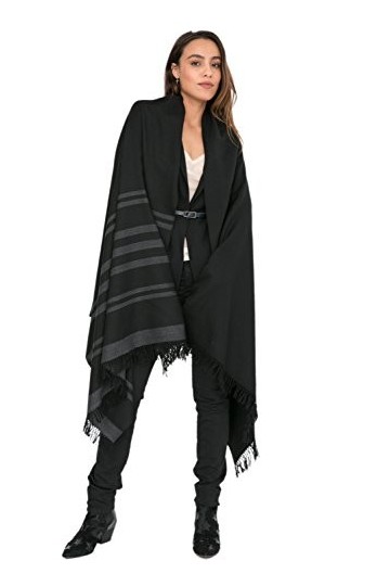 likemary Twill Echarpe Rayée Mérinos - Châle Plaid Chaud 100% Laine - Foulard Oversize Commerce Équitable - Étole Pashmina Dé